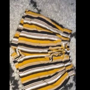 striped high waisted shorts